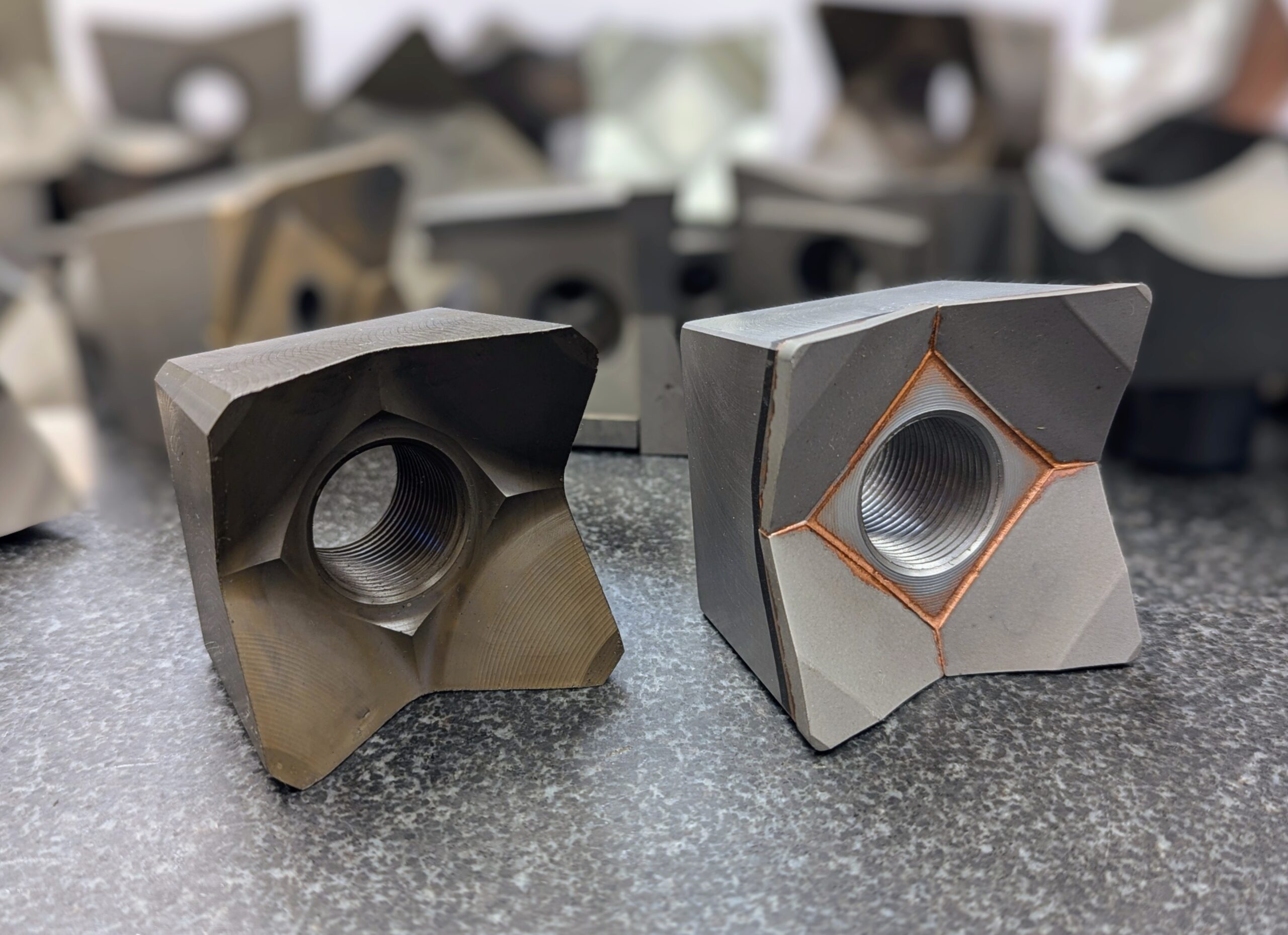 old and new tree felling teeth